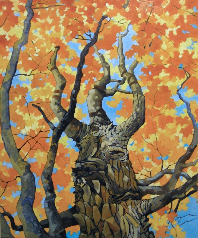 fall maple oil painting